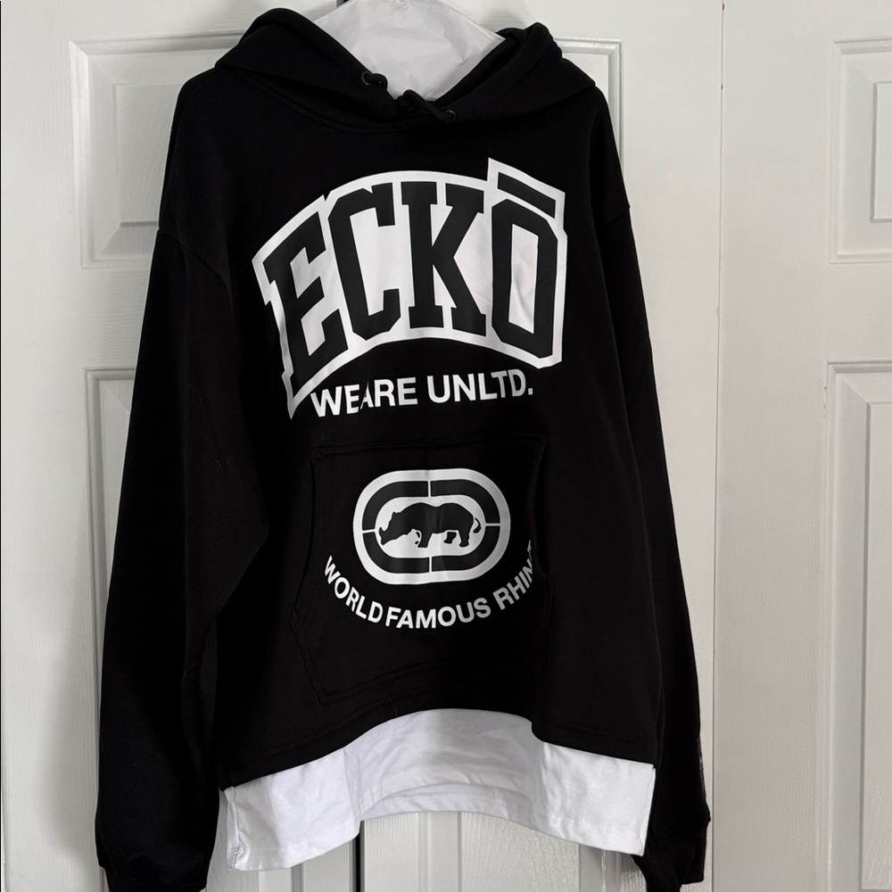 Ecko Unlimited Black and White Hoodie